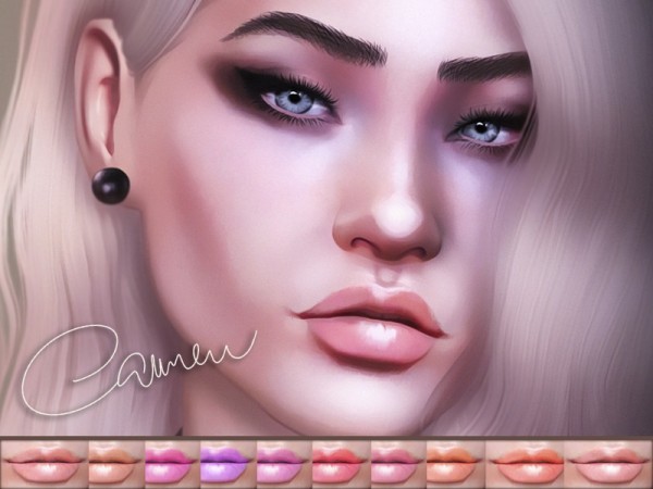  The Sims Resource: Carmen Lipstick by KatVerseCC