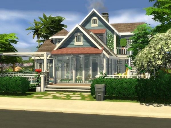  The Sims Resource: Romantic Corner house by MychQQQ