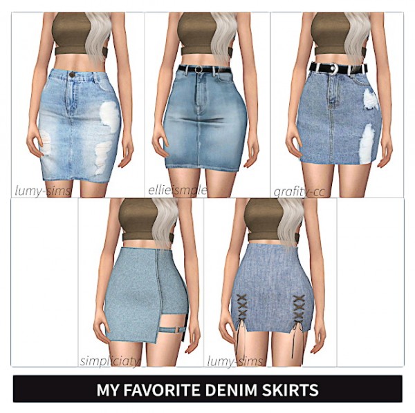 Frost Sims 4: My favorite denim skirts • Sims 4 Downloads