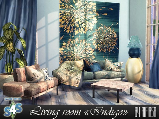  Aifirsa Sims: Livingroom Indigo