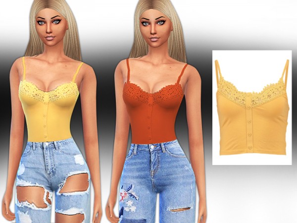  The Sims Resource: Trimmed Button Bralet by Saliwa
