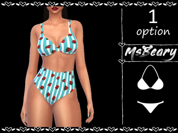  The Sims Resource: Striped Watermelon Bathingsuit by MsBeary