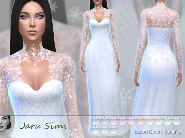  The Sims Resource: Laced Gown Stella 1 by Jaru Sims
