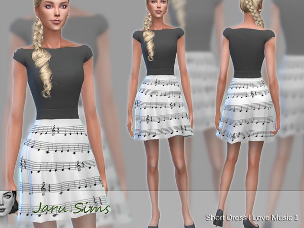  The Sims Resource: I Love Music   Dress by Jaru Sims