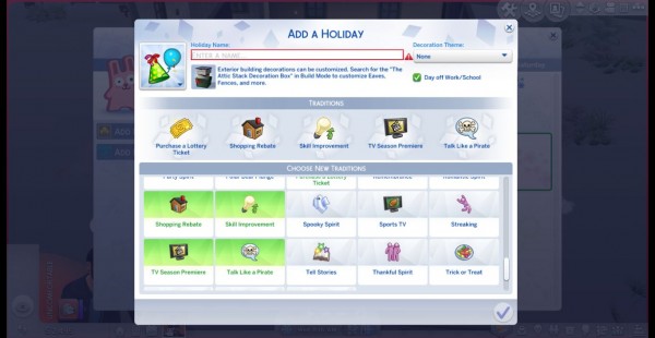  Mod The Sims: Make Hidden Holiday Traditions Selectable by EP1CxEMAN08