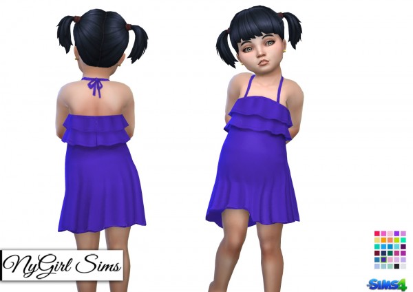 NY Girl Sims: Ruffle Top Solid Color Sundress
