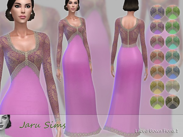  The Sims Resource: Laced Gown Fiona 1 by Jaru Sims
