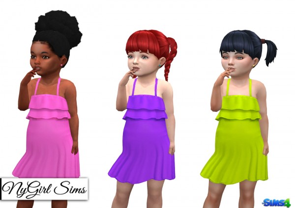 NY Girl Sims: Ruffle Top Solid Color Sundress