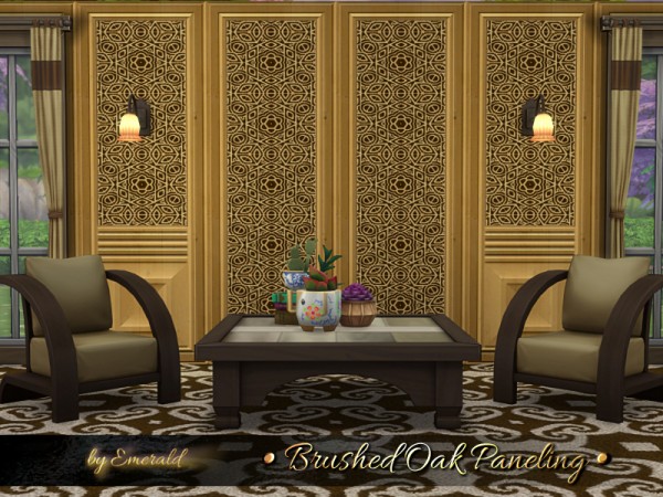  The Sims Resource: Brushed Oak Paneling by emerald