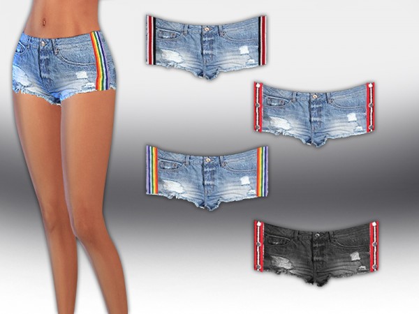  The Sims Resource: Strip Line Little Trendy Shorts by Saliwa