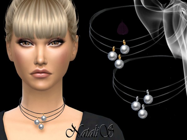  The Sims Resource: Triple pearl pendant necklace by NataliS