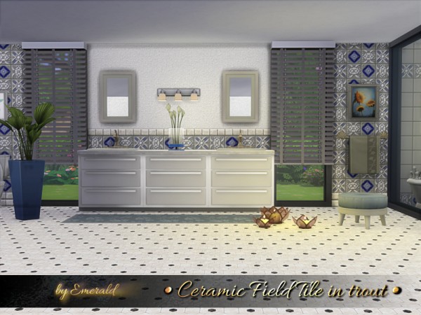  The Sims Resource: Ceramic Field Tile in trout by emerald