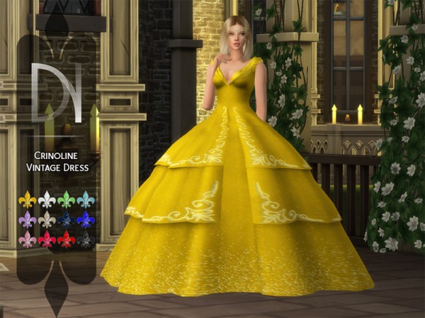  The Sims Resource: Crinoline Vintage Dress by DarkNighTt