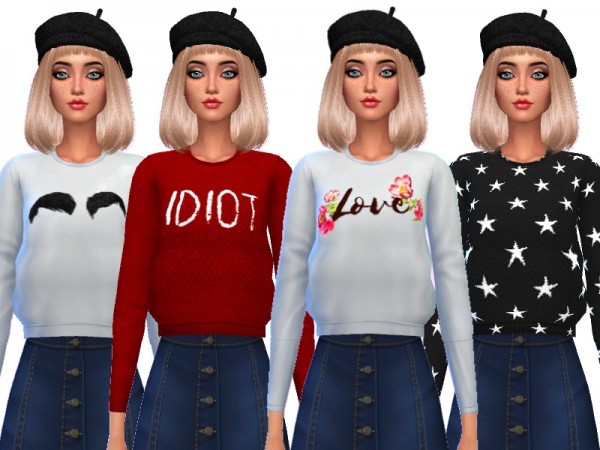  The Sims Resource: Super Kawaii Sweaters by Wicked Kittie