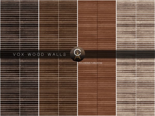  The Sims Resource: VOX Wood Walls by Pralinesims