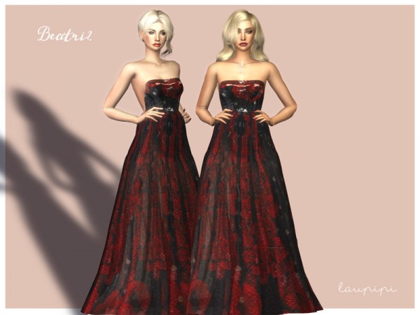  The Sims Resource: Beatriz dress by laupipi