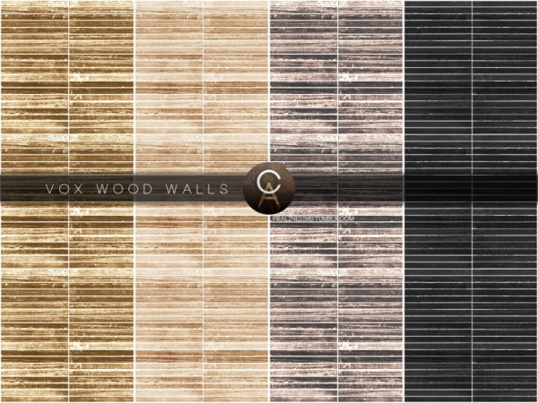  The Sims Resource: VOX Wood Walls by Pralinesims