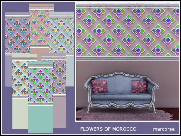  The Sims Resource: Flower of Morocco Walls by marcorse