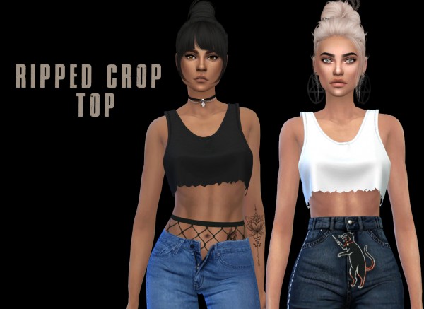  Leo 4 Sims: Ripped crop top
