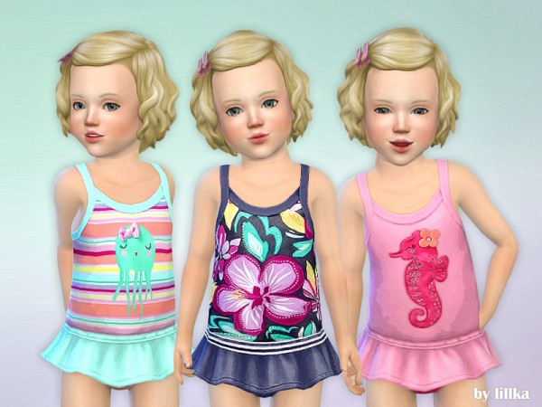 The Sims Resource Toddler Swimsuit P02 By Lillka • Sims 4 Downloads