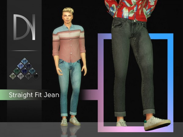  The Sims Resource: Straight Fit Jeans by DarkNighTt