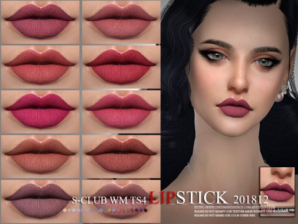  The Sims Resource: Lipstick 201812 by S Club