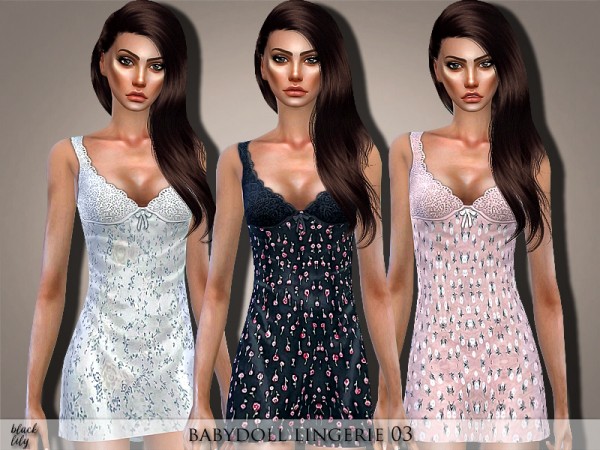  The Sims Resource: Babydoll sleepwear 03 by Black Lily