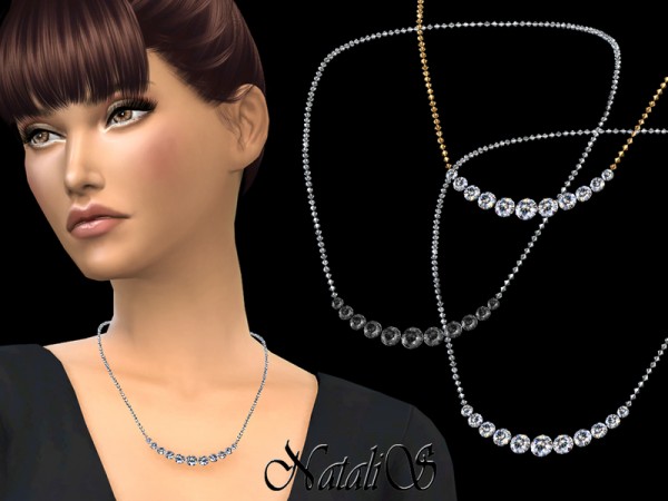  The Sims Resource: Graduated diamond necklace by NataliS