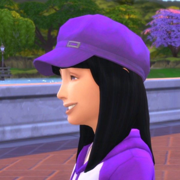  Simsworkshop: Purple Puffy Cap by MsWigglySimmer