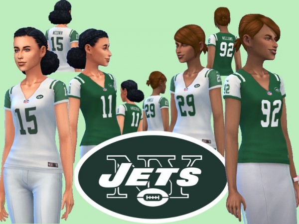  The Sims Resource: Ladies replica New York Jets jerseys by RJG811