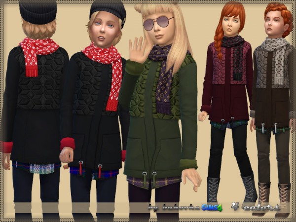  The Sims Resource: Jacket and Scarf by bukovka