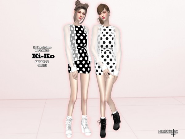  The Sims Resource: KIKO   See through jacket n dress   Outfit by Helsoseira