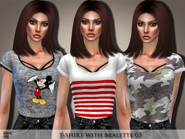  The Sims Resource: T Shirt with Bralette 03 by Black Lily