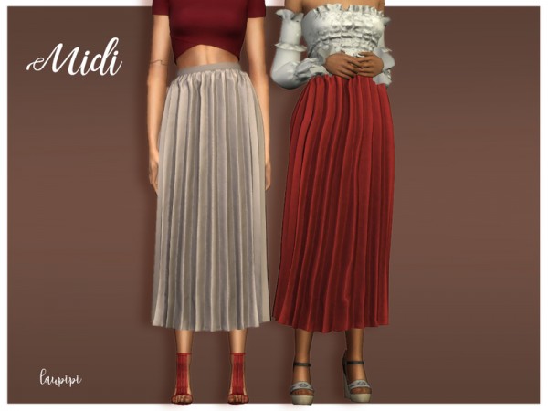  The Sims Resource: Midi Skirt by laupipi
