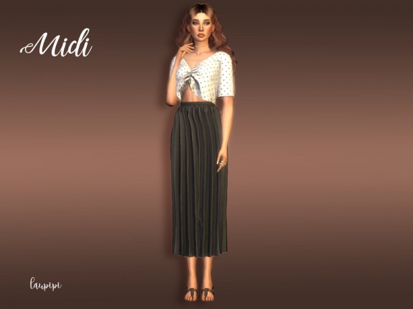  The Sims Resource: Midi Skirt by laupipi