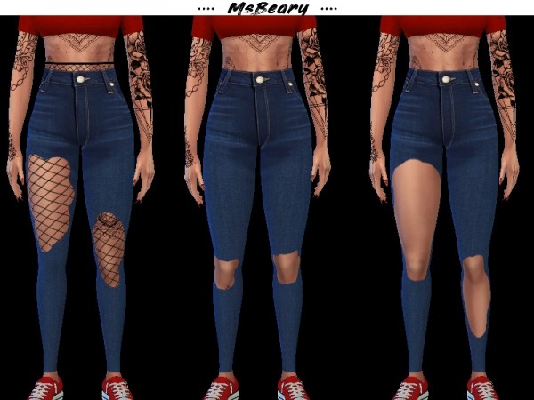  The Sims Resource: Ripped Denim Jeans N2 by MsBeary