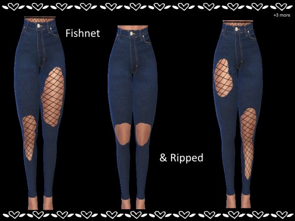  The Sims Resource: Ripped Denim Jeans by MsBeary