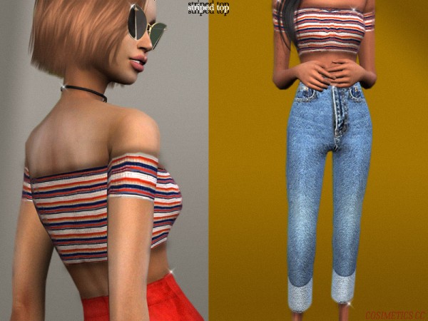  The Sims Resource: Striped top by cosimetics