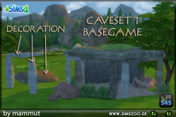  Blackys Sims 4 Zoo: Cave set 1 by mammut