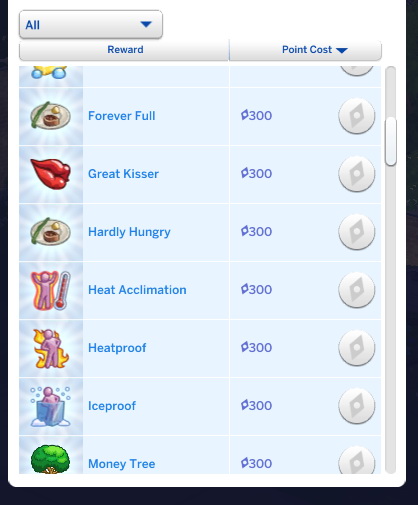 Mod The Sims: Cheaper Aspiration Rewards by Anakmay • Sims 4 Downloads