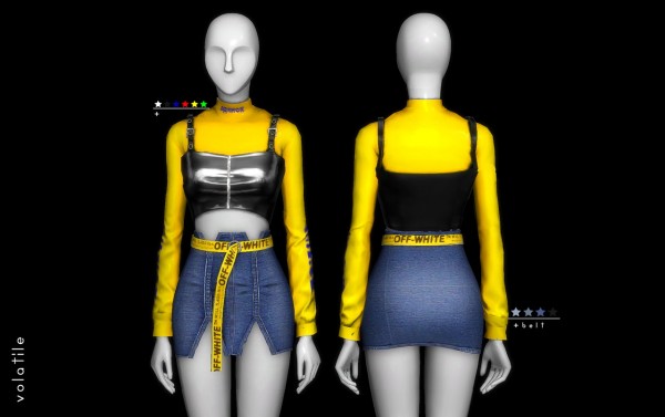 Volatile: Aquaria Set top and denim skirt