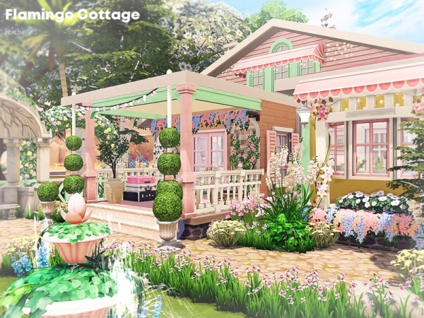  The Sims Resource: Flamingo Cottage by Pralinesims