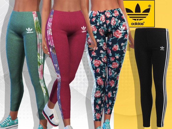  The Sims Resource: Summer Floral Athletic Pants by Pinkzombiecupcakes