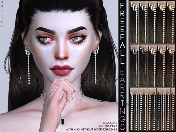  The Sims Resource: Freefall Earrings by Pralinesims