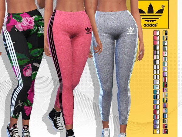  The Sims Resource: Summer Floral Athletic Pants by Pinkzombiecupcakes