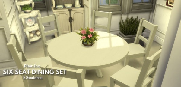  Simlish Designs: Six Seat Round Dining Set
