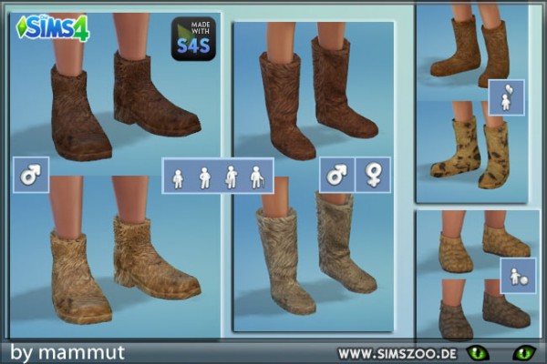  Blackys Sims 4 Zoo: Fur boots by mammut