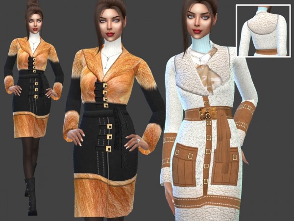  The Sims Resource: Sheepskin coat with a red fur by Sims House