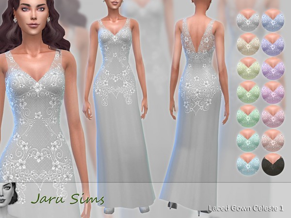  The Sims Resource: Laced Gown Celeste 1 by Jaru Sims
