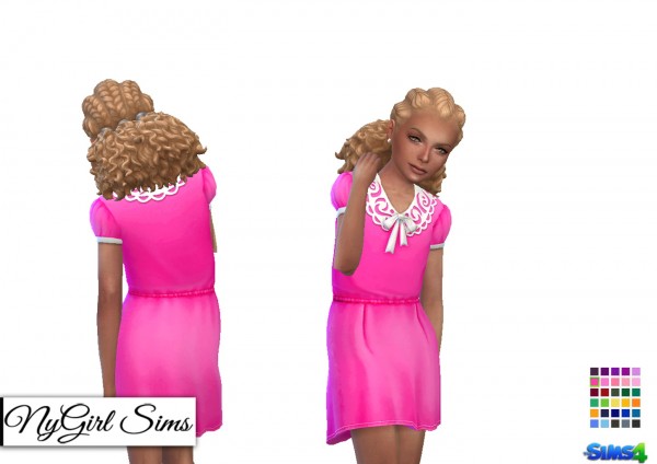  NY Girl Sims: Collar and Bow Dress for Girls